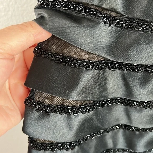 EUC May Queen Black Sequin Mermaid Prom Party Dress sz M/10